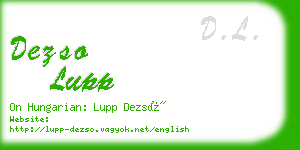 dezso lupp business card